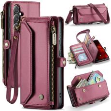 Caseme - CASEME Pl&aring;nboksfodral Konstl&auml;der f&ouml;r Samsung Galaxy S24 FE - R&ouml;d