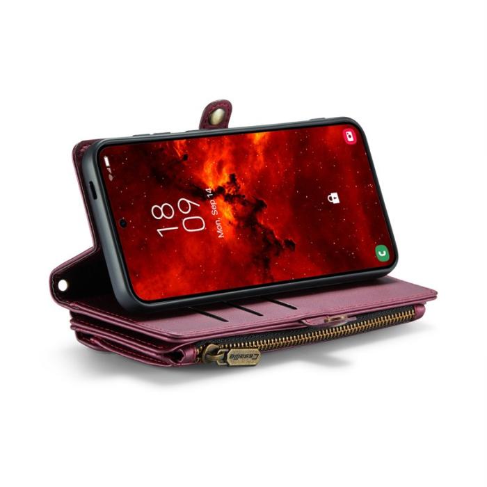 Caseme - CASEME Plånboksfodral Konstläder för Samsung Galaxy S24 FE - Röd