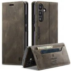 AUTSPACE - AUTSPACE Samsung Galaxy S25 Wallet Fodral KonstL&auml;der - Kaffe
