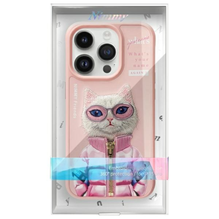 NIMMY - Nimmy iPhone 15 Pro Max Mobilskal Cool & Cute 2.0 Cat - Rosa