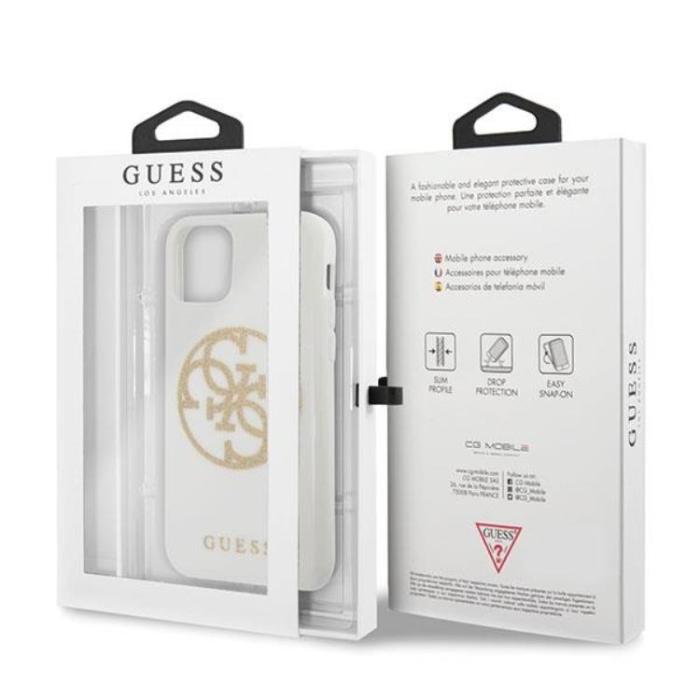 Guess - Guess Glitter Circle Logo Skal iPhone 11 Pro Max - Vit