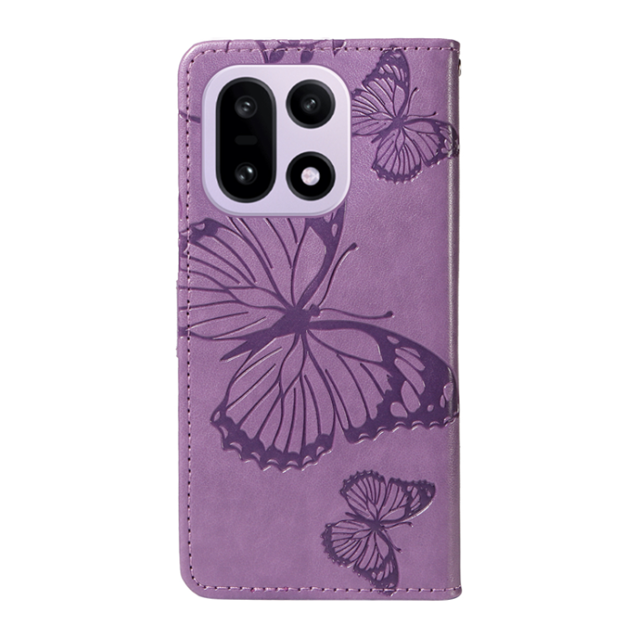 A-One Brand - OnePlus 15 5G Konstläder Plånboksfodral Floral Butterfly Imprinted