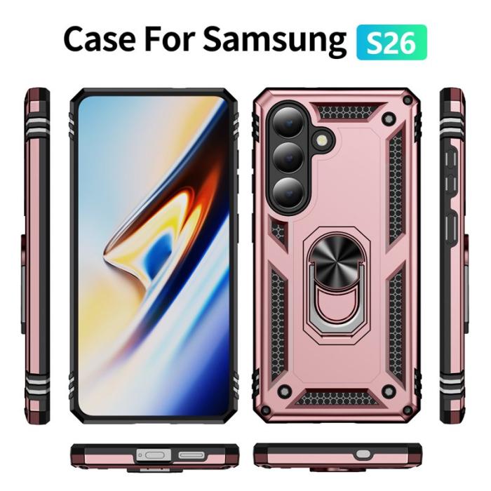 OEM - Mobilskal till Samsung Galaxy S26 Plast med Ställ - Roséguld