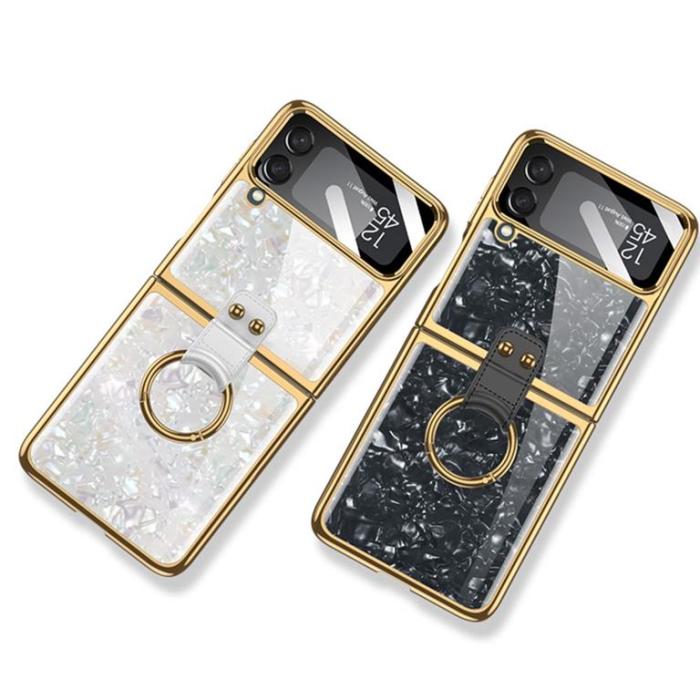 UTGATT1 - Galaxy Z Flip 4 Skal Mood Ring - Rosa/Guld