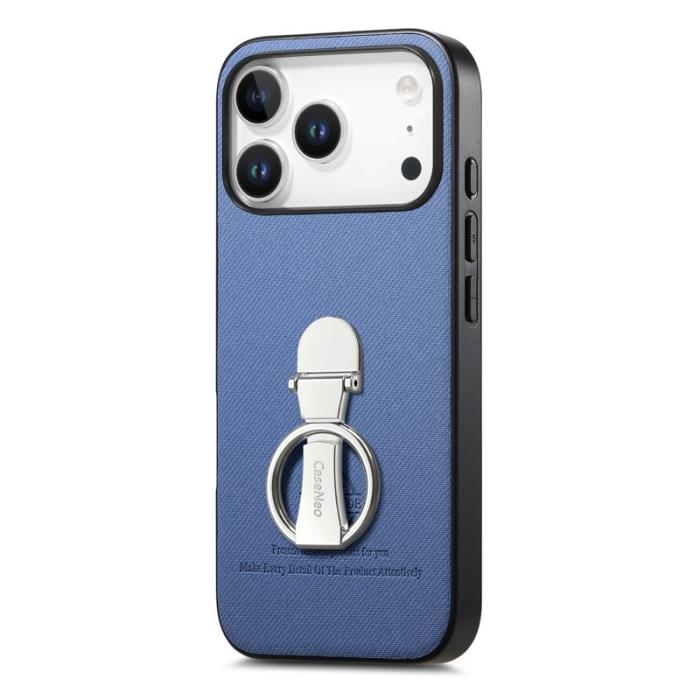 CASENEO - D.G Ming iPhone 17 Pro Fodral KonstLäder - Blå