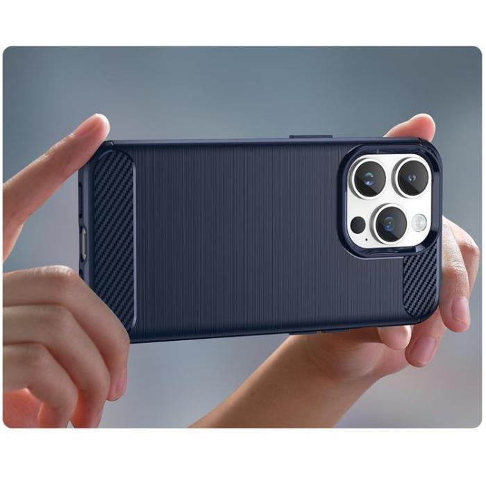 OEM - iPhone 15 Pro Mobilskal Carbon Flexible - Blå