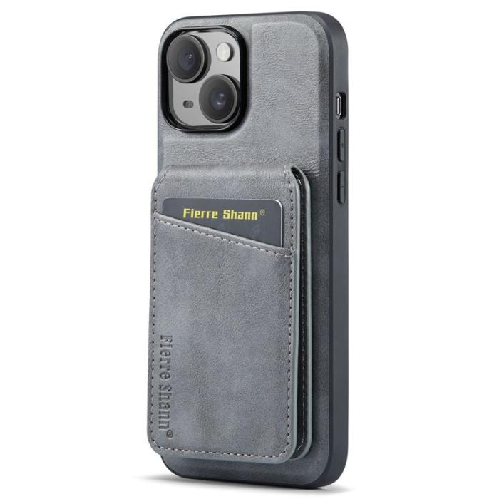 FIERRE SHANN - FIERRE SHANN 025 Fodral för iPhone 13 KonstLäder - Grå
