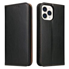 FIERRE SHANN - FIERRE SHANN iPhone 15 Pro Pl&aring;nboksfodral - Magnetisk Konstl&auml;der - Svart