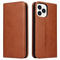 FIERRE SHANN - FIERRE SHANN iPhone 15 Pro Pl&aring;nboksfodral - Magnetiskt Konstl&auml;der - Brun