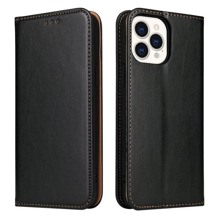 FIERRE SHANN - FIERRE SHANN iPhone 15 Pro Plånboksfodral - Magnetisk Konstläder - Svart