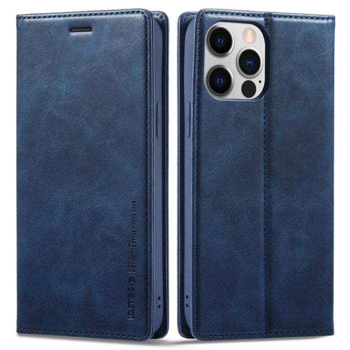 LC.imeeke - LC.IMEEKE iPhone 13 Pro Plånboksfodral - RFID Blocking - Konstläder - Blå