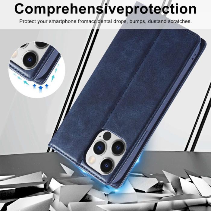 LC.imeeke - LC.IMEEKE iPhone 13 Pro Plånboksfodral - RFID Blocking - Konstläder - Blå