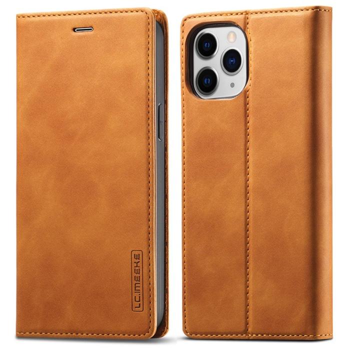 LC.imeeke - LC.IMEEKE iPhone 13 Pro Plånboksfodral Shockproof Konstläder - Brun