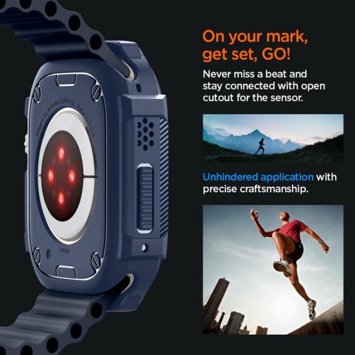Spigen - Spigen Apple Watch Ultra 1/2 (49mm) Skal Rugged Armor - Blå