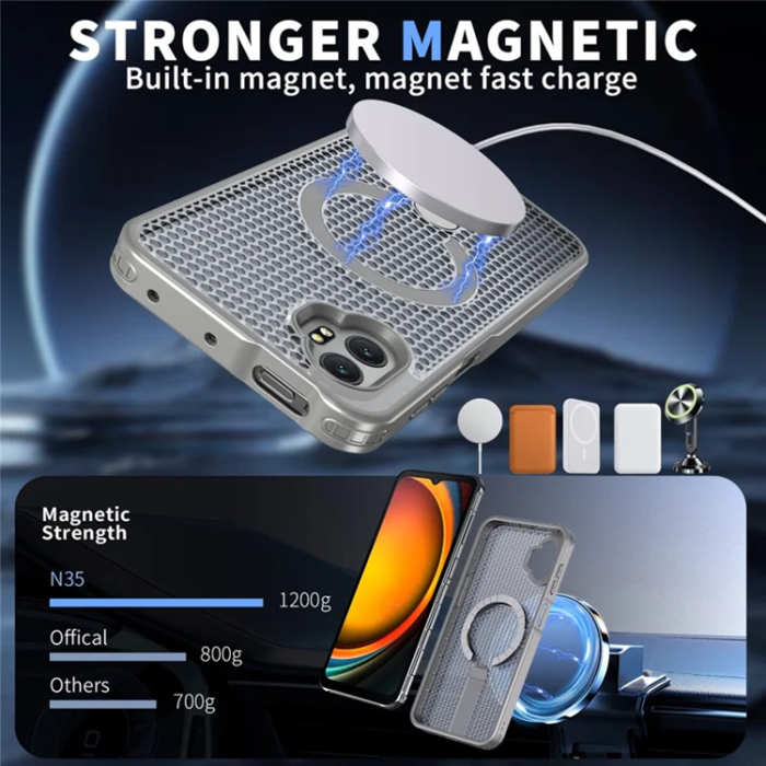 A-One Brand - Mobilskal till Galaxy XCover 7 Pro Magsafe Grid Texture