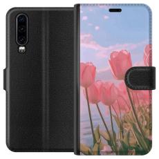 iSecrets - Plånboksfodral till Huawei P30 med Rosa Tulpaner
