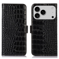 A-One Brand - iPhone 17 Pro Max Plånboksfodral Äkta läder Crocodile Texture
