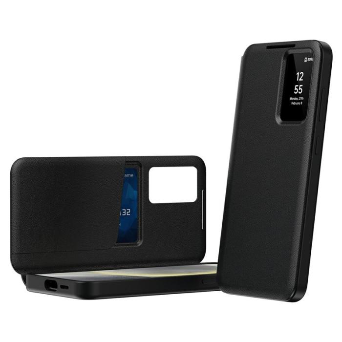 OEM - Samsung Galaxy S26 Ultra Skal PU Läder Smart View - Svart
