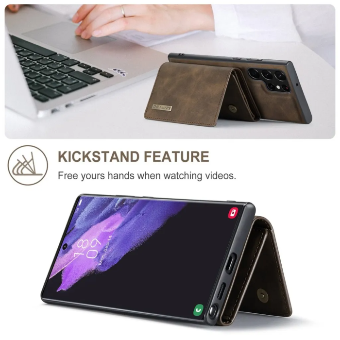 DG.MING - DG.Ming Galaxy S23 Ultra Plånboksfodral 2in1 Detachable M1 - Mörkbrun