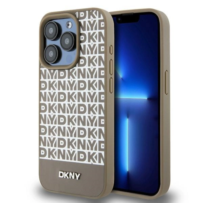 DKNY - DKNY iPhone 15 Pro Mobilskal Magsafe Läder Printed Pattern