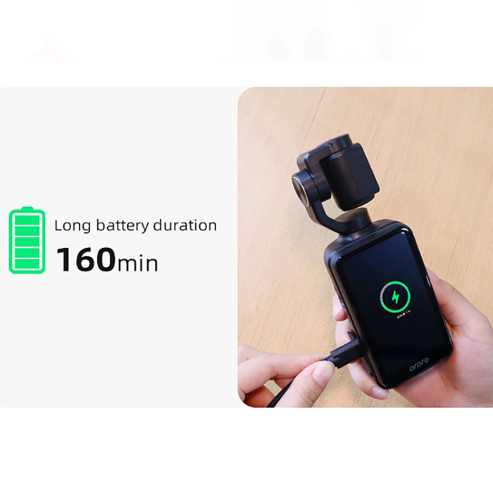Ordro - Ordro 3-Axis Gimbalkamera 5K, för Vloggning och YouTube Pocket M5 - Svart