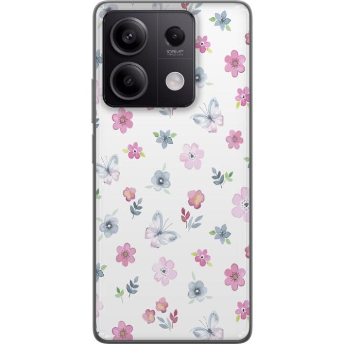 iSecrets - Mobilskal till Xiaomi Redmi Note 13 med Blommor och fjärillar