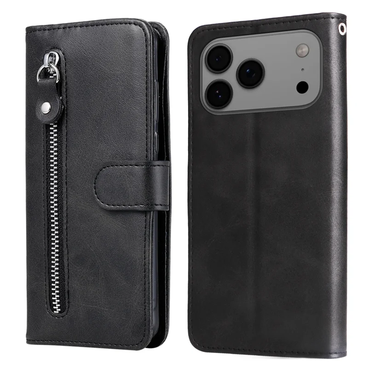 iPhone 17 Pro Max Plånboksfodral Zipper - Svart | 2353 | AlltMobil
