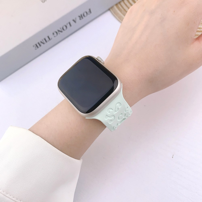 A-One Brand - Apple Watch (38/40/41mm) Armband Leopard Texture - Grön