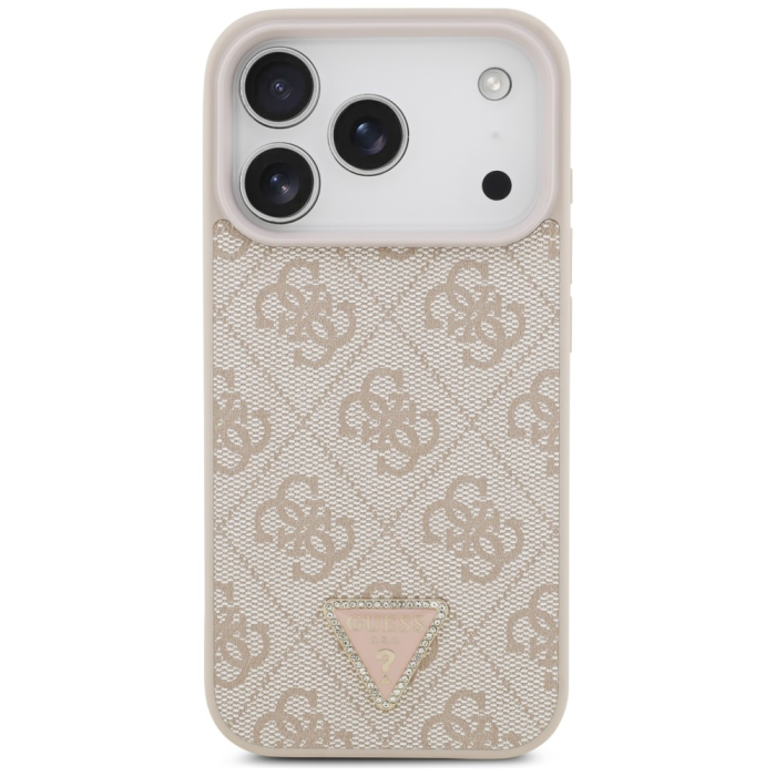 Guess - Guess Mobilskal För iPhone 18 Pro/17 Pro Magsafe Läder 4G Triangel Strass