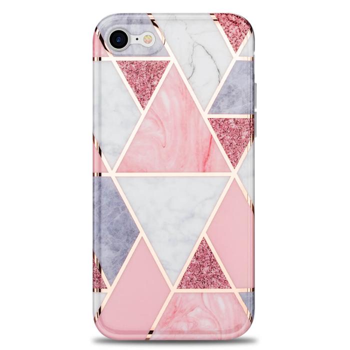 Boom of Sweden - BOOM - Grid skal till iPhone 7/8/SE 2020 - Pink Marmor
