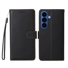 OEM - Mobilskal till Samsung Galaxy S26 Plus RFID-Skydd 3 Kortfack KonstL&auml;der - Svart