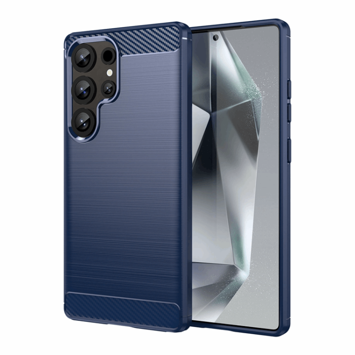 OEM - Galaxy S25 Ultra Mobilskal Carbon Flexible - Blå