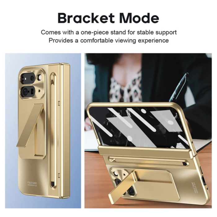 A-One Brand - Google Pixel 10 Pro Fold Mobilskal Kickstand Hinge PC - Guld