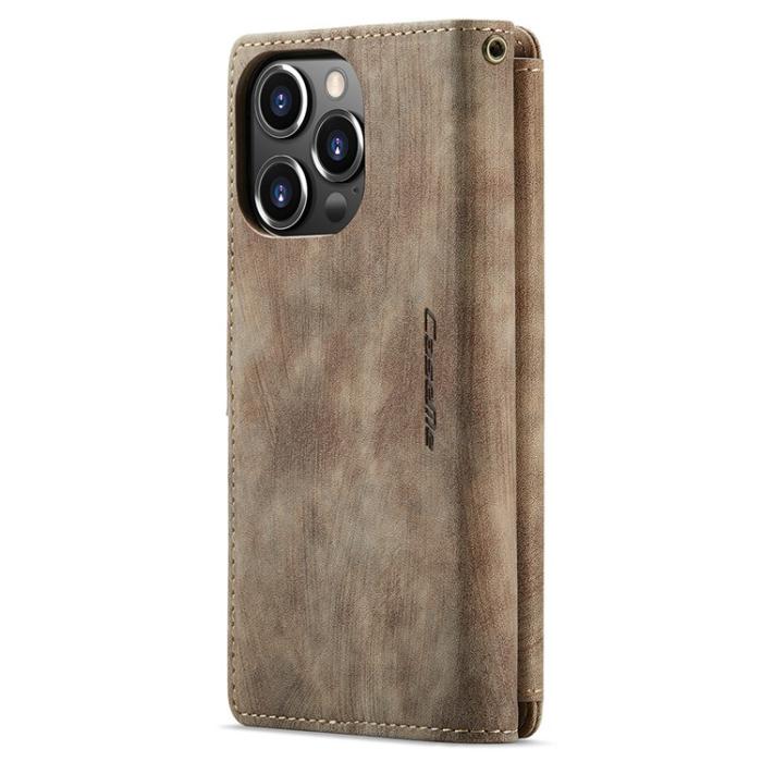 Caseme - CASEME iPhone 15 Pro Plånboksfodral C30 Zipper - Brun