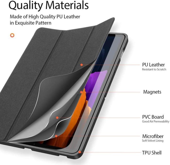 UTGATT - DuxDucis Domo Fodral Galaxy Tab S8 Plus/S7 Plus - Svart