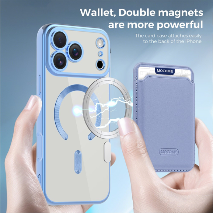 A-One Brand - iPhone 17 Pro Max Mobilskal MagSafe Korthållare TPU + PC - Blå
