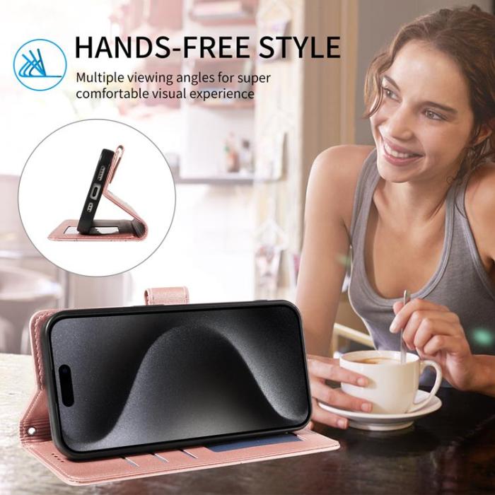 A-One Brand - Xiaomi 17 Pro Plånboksfodral RFID Dog Pattern Med Handledsrem - Rosa