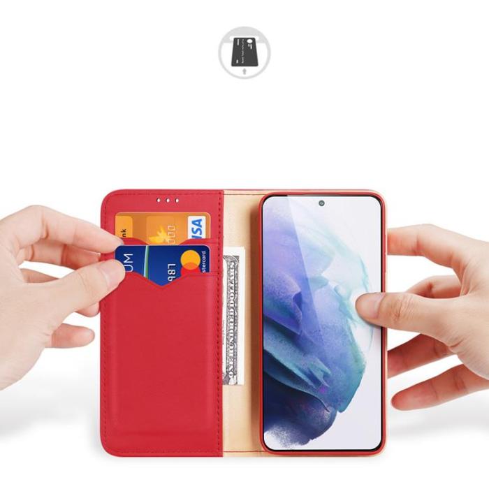 Dux Ducis - Dux Ducis Hivo Äkta Läder Fodral Galaxy S22 Plus - Röd