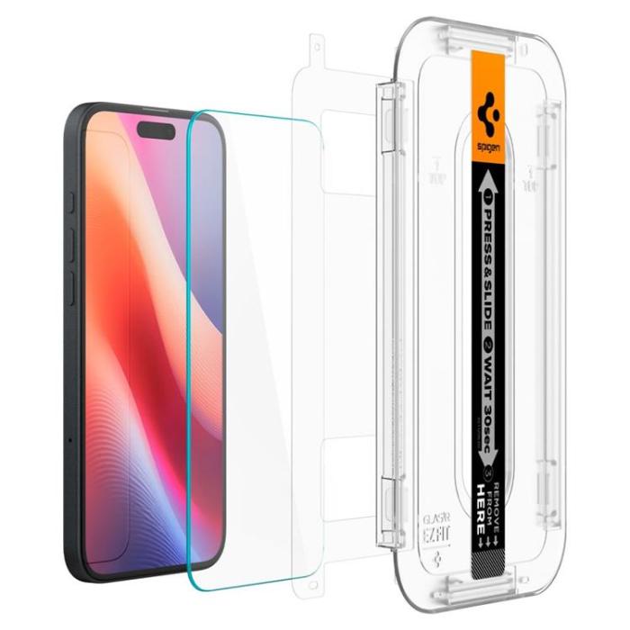 Spigen - [2-Pack] Spigen iPhone 16/15 Härdat Glas Skärmskydd 'EZ' Fit