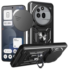 A-One Brand - Nothing Phone (3a) Pro Mobilskal Slide Kamera Kickstand - Svart