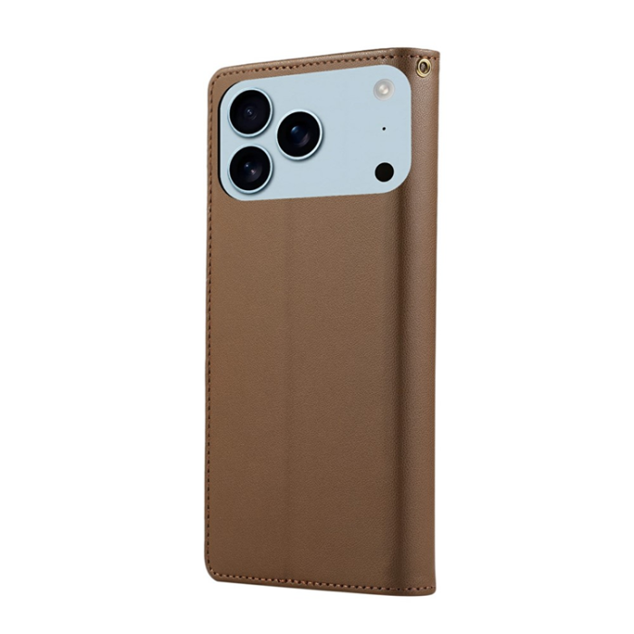 A-One Brand - iPhone 17 Pro Max Plånboksfodral RFID Rhombus Läder - Brun