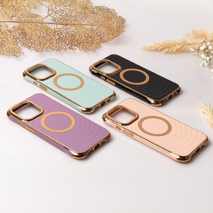 OEM - iPhone 13 Pro Mobilskal Magsafe Circle Glam - Mintgrön