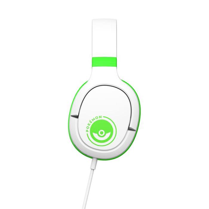 POKEMON - POKEMON Poké Ball Gaming-Headset Over Ear Bom-mikrofon - Vit / Grön