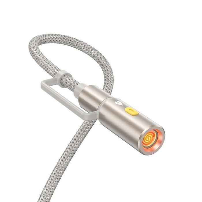 Hoco - Hoco USB-A/USB-C Till USB-C, Cigarettändare 60W 3A Kabel 1.2m U138 - Grå