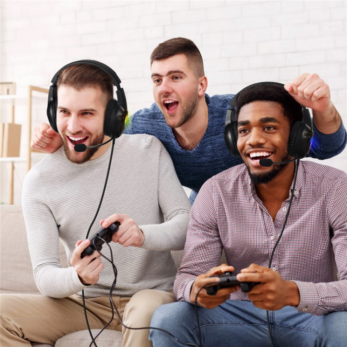 KOTION EACH - KOTION EACH Over-Ear Gaming Hörlurar med Adapterkabel LED-ljus S20