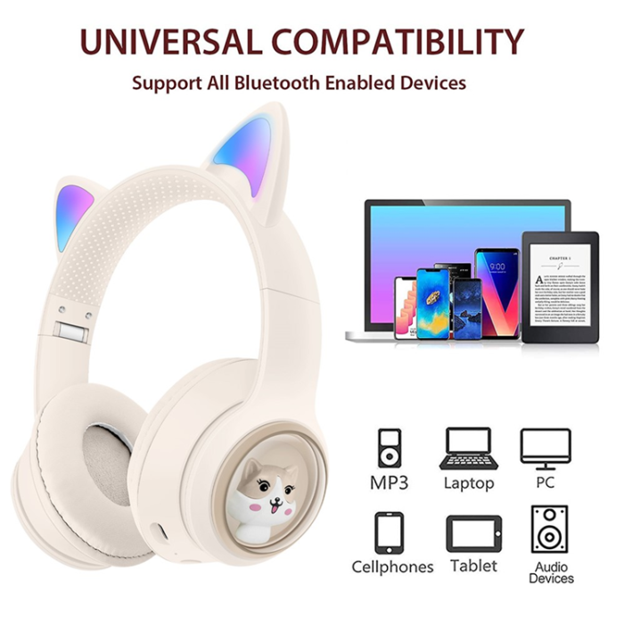 AKZ - AKZ Over-Ear Trådlösa Hörlurar för Barn Bluetooth Cat Ear AKZ-01