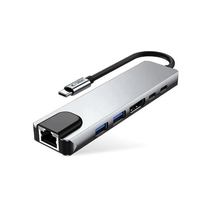 Tech-Protect - Tech-Protect HB02 6in1 Hub Adapter - Space Grå