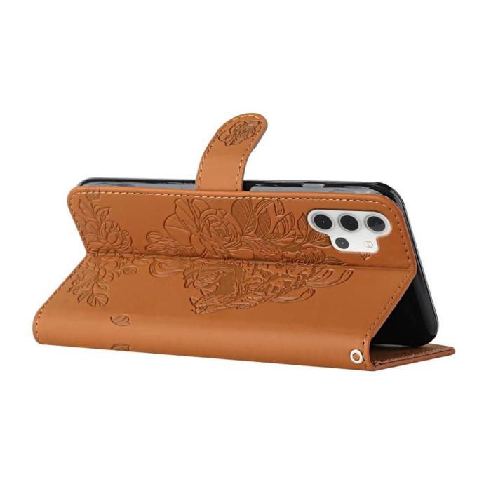 A-One Brand - Tiger Flower Plånboksfodral till Galaxy A32 5G - Brun