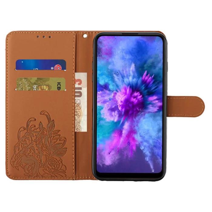 A-One Brand - Tiger Flower Plånboksfodral till Galaxy A32 5G - Brun