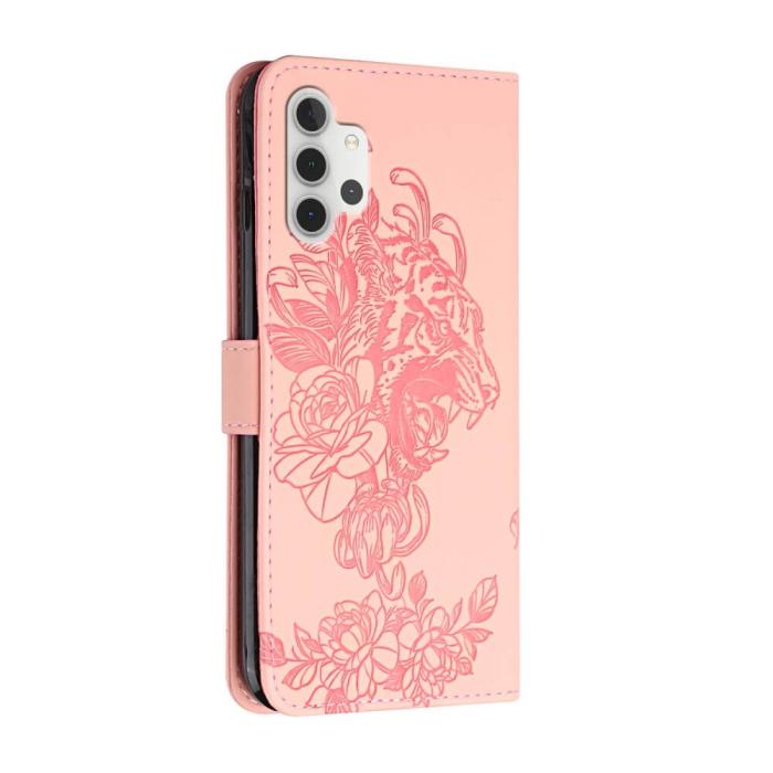A-One Brand - Tiger Flower Plånboksfodral till Galaxy A32 5G - Rosa